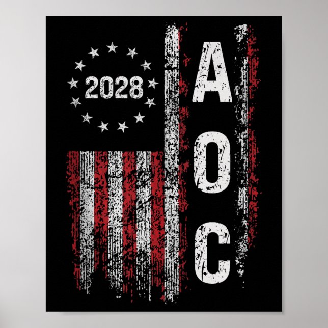 Aoc Alexandria Ocasio Cortez 2028 For President El Poster (Front)