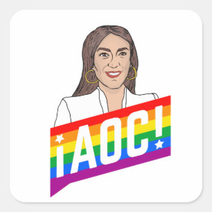 AOC LGBT PRIDE SQUARE STICKER