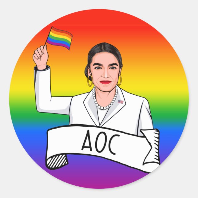AOC Pride Classic Round Sticker (Front)