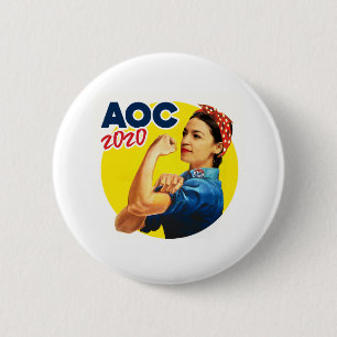 AOC the Riveter 2020 2 Inch Round Button
