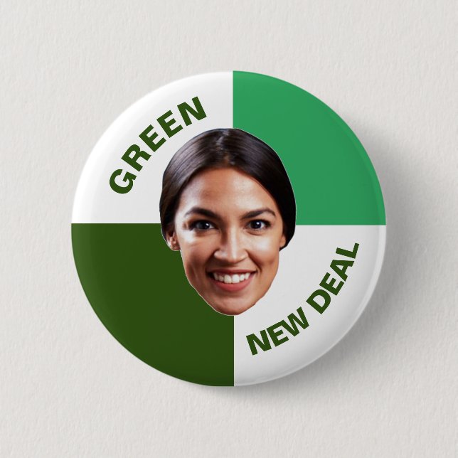 AOC's Green New Deal 2 Inch Round Button (Front)