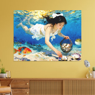 "Aoi of the Deep" – An Ocean Portrait  Canvas Print