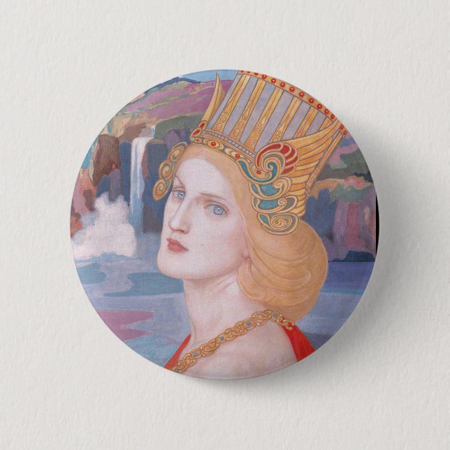 Aoife, c. 1914 by John Duncan 2 Inch Round Button (Front)