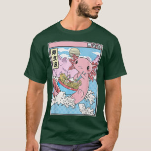 Aolotl Eating Ramen Japan Waves Anime Kawaii Vapou T-Shirt
