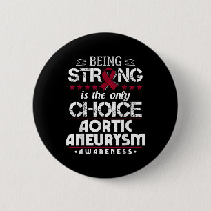 Aortic Aneurysm Gift Burgundy Ribbon _1  2 Inch Round Button