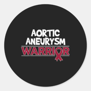 Aortic Aneurysm Survivor Burgundy Ribbon Classic Round Sticker