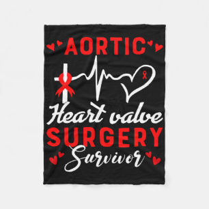 Aortic Heart Valve Surgery Survivor Heart Disease  Fleece Blanket