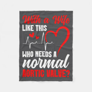 Aortic Valve Warrior Wife Heart Surgery Valve Repl Fleece Blanket