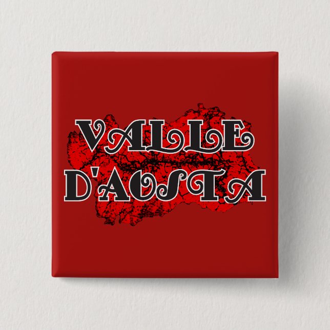 Aosta Valley 2 Inch Square Button (Front)