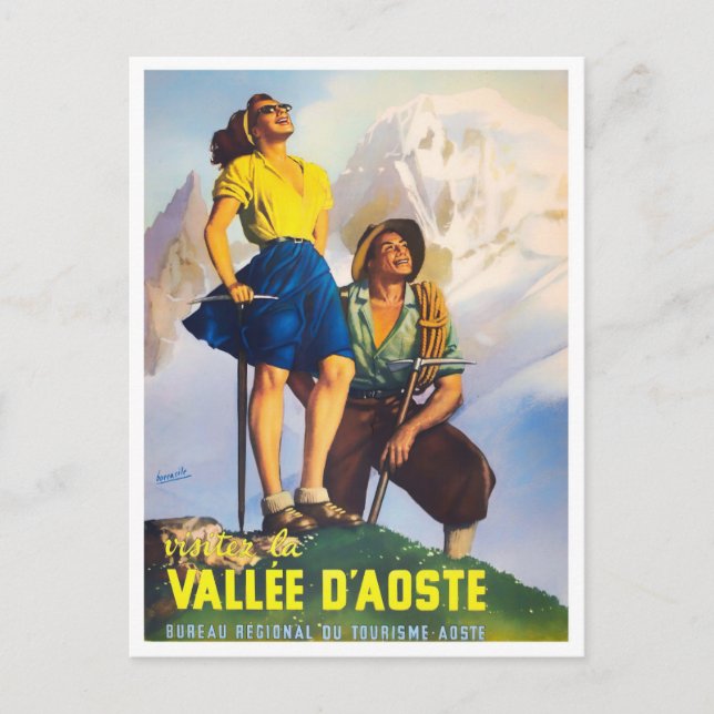 Aosta Valley Italy vintage travel Postcard (Front)