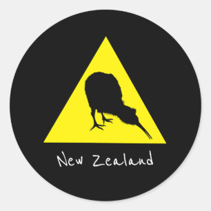 Aotearoa & Kiwi Bird, Nocturnal New Zealand travel Classic Round Sticker
