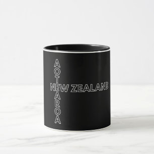 Aotearoa New Zealand, Black and White NZ Pattern  Mug