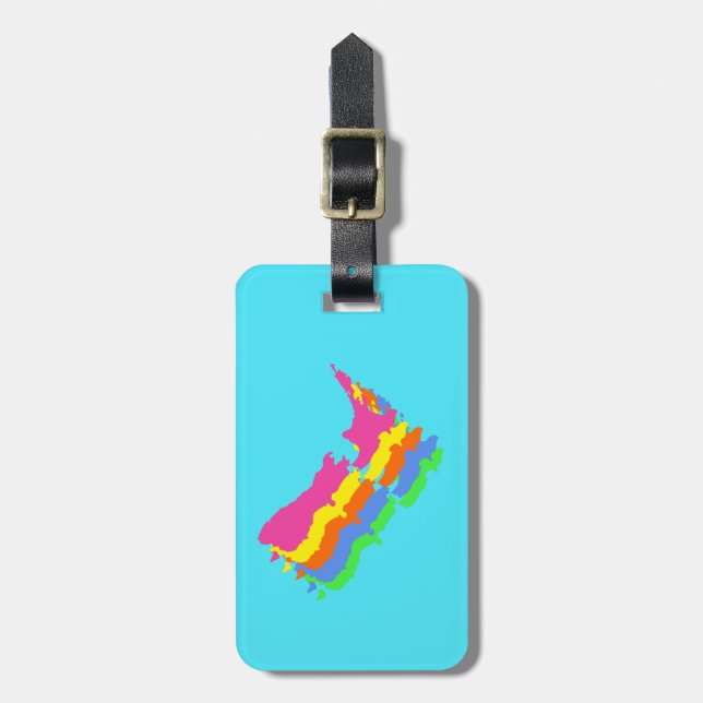 Aotearoa New Zealand Country, Bright Colours Luggage Tag (Front Vertical)