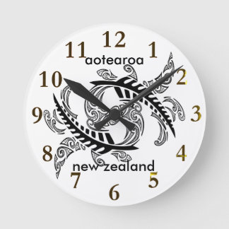 aotearoa new zealand Fern Round Clock