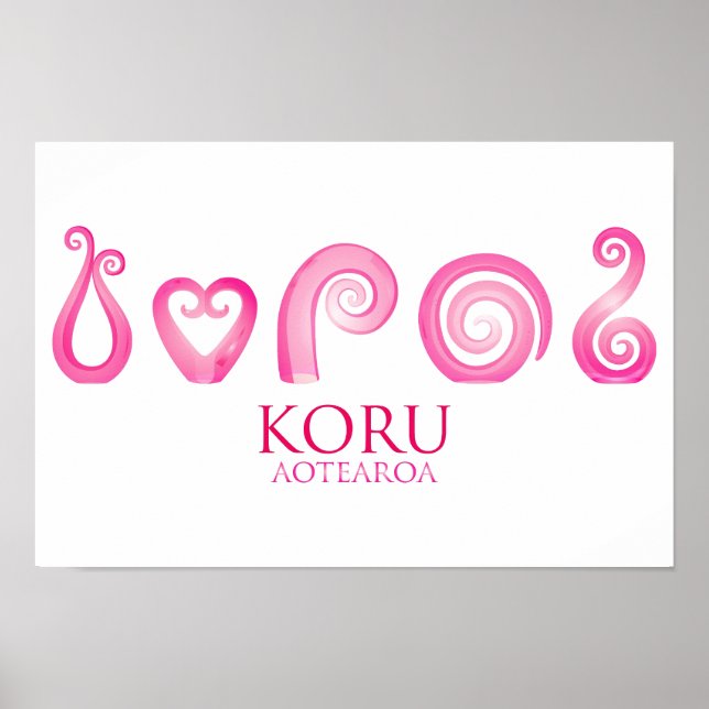 Aotearoa New Zealand Koru - pink Poster (Front)
