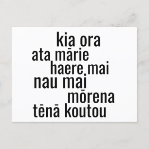 AOTEAROA NEW ZEALAND MĀORI LANGUAGE GREETINGS KIWI POSTCARD