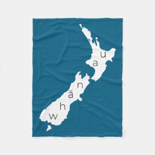 Aotearoa New Zealand With Kiwi Whanau Maori Fleece Blanket