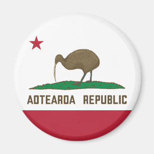 Aotearoa Republic Kiwi Flag New Zealand Magnet