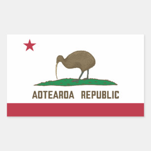 Aotearoa Republic Kiwi Flag New Zealand Sticker