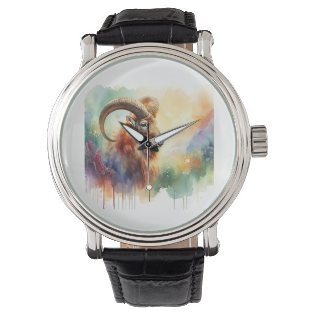 Aoudad 180624AREF120 - Watercolor Watch (Front)