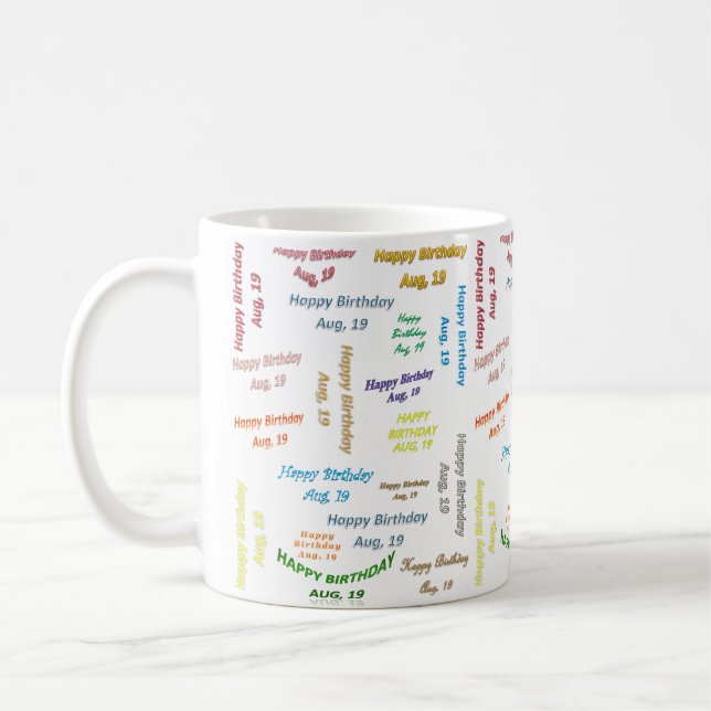 Août, 19 Anniversaire Mug (Gauche)