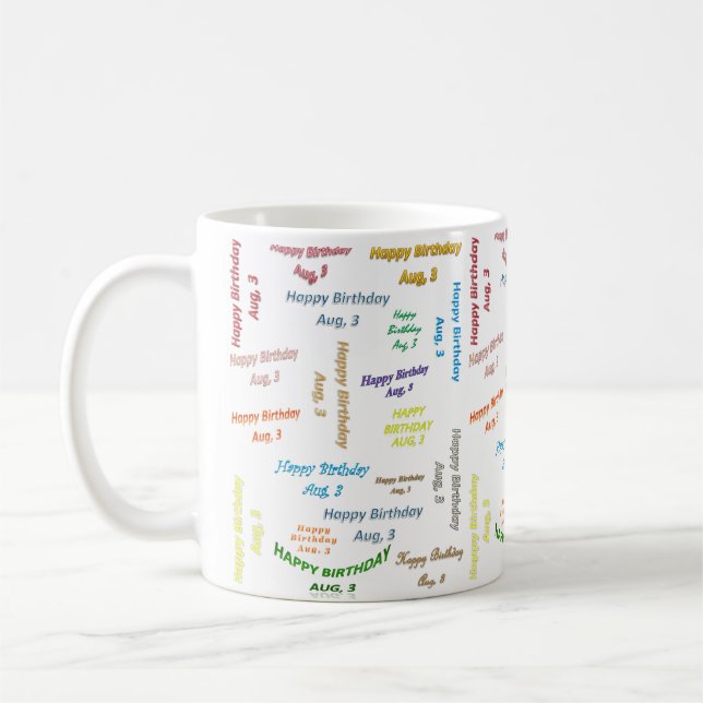 Août 3 Anniversaire Mug (Gauche)