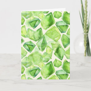 Août Birthstone Peridot Carte d'anniversaire