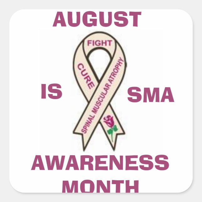 AOÛT EST AUTOCOLLANT DE MOIS DE CONSCIENCE DE SMA (Devant)