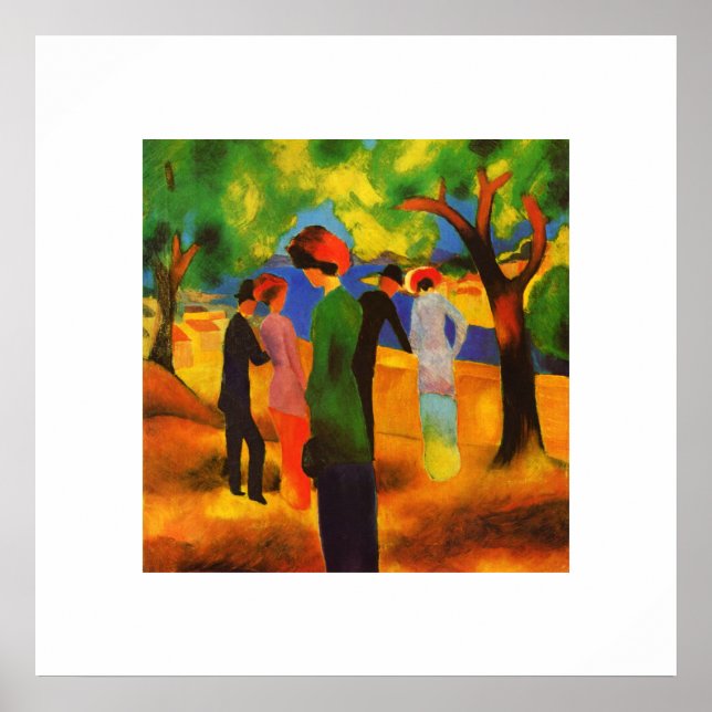 août Macke. Poster d'art "Lady in a Green Jacket" (Devant)