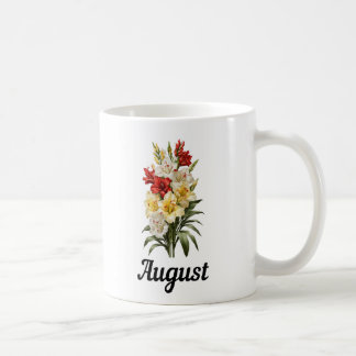 Août Mug Fleur de naissance, Mug Fleur d'anniversa