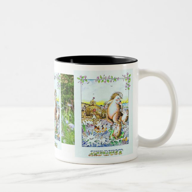 Août, tasse d'anniversaire de hérisson (Droit)