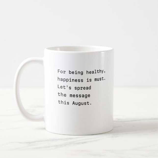 août tasse de café typographie poétique du bonheur (Gauche)