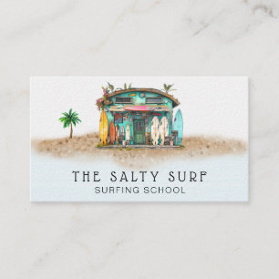*~*  AP13 6 Whimsical Beach Coastal Surfboard Sea Business Card