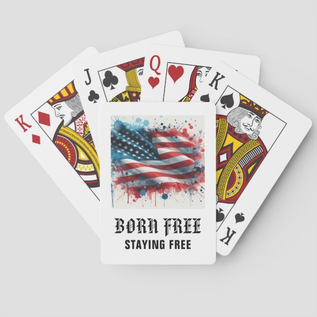 *** AP16 America Flag Veteran 1 Born Free Playing Cards (Back)
