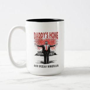 *~* AP16 - Trump Daddy's Home  MAGA White House Two-Tone Coffee Mug