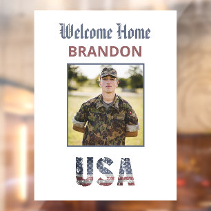 *~* AP16  WELCOME HOME Military Patriotic PHOTO Window Cling
