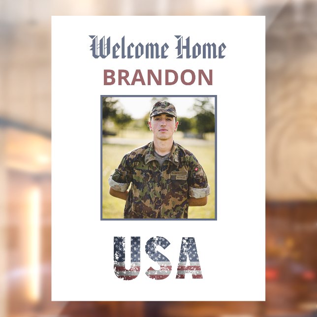 *~* AP16  WELCOME HOME Military Patriotic PHOTO Window Cling (Sheet 2)