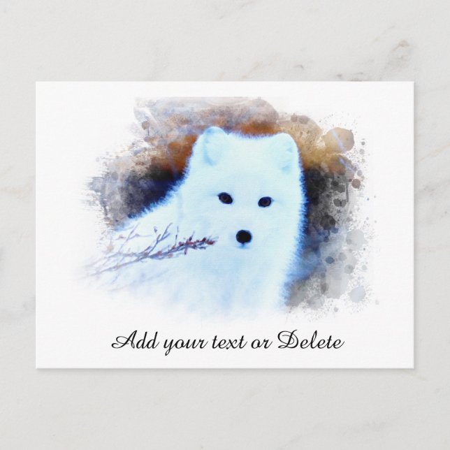 *~* AP18 Trwig Snow Fox White Fox Arctic Polar Postcard (Front)
