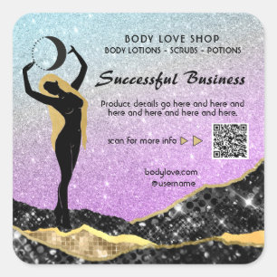 *~* AP24 Rainbow Goddess Intention Spell Ombre Square Sticker