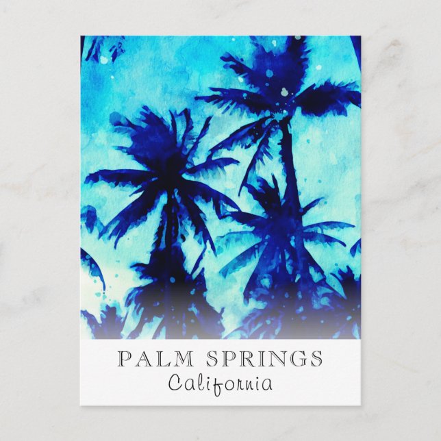 *~* AP25 Exotic  Personalize Travel Palm Trees Postcard (Front)