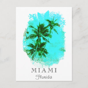 *~* AP25 Personalize Tropical Palm Tree Travel  Postcard
