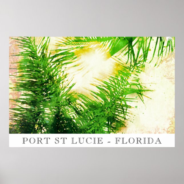 *~*  AP25 Travel Tropical Palm Trees - Personalize Poster (Front)