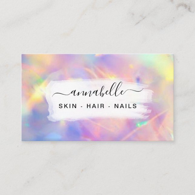 *~* AP26 OPAL . Prism Rainbow QR Crystal Ethereal  Business Card (Front)