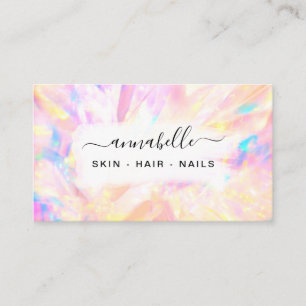 *~* AP26 OPAL QR Rainbow Crystal Ethereal Prism Business Card