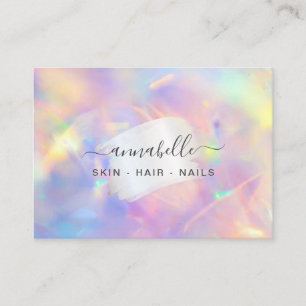 *~* AP26 OPAL Rainbow QR Holograph Ethereal  Business Card