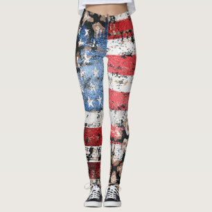 ~* AP27 Drapeau américain Grunge Leggings de Parti
