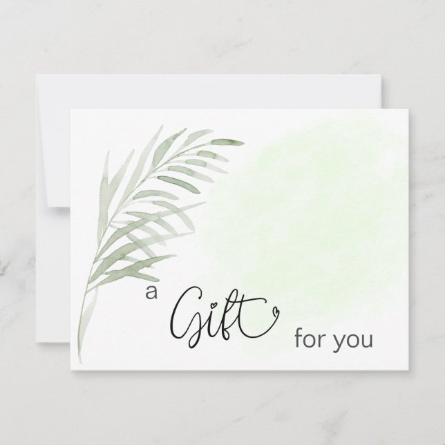 *~* AP29 GIFT CERTIFICATE Botanical Simple Leaf (Front)