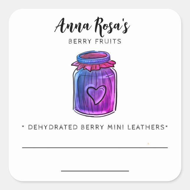 *~* AP30 Dehydrated Berry Fruit Blank Jar Label (Front)