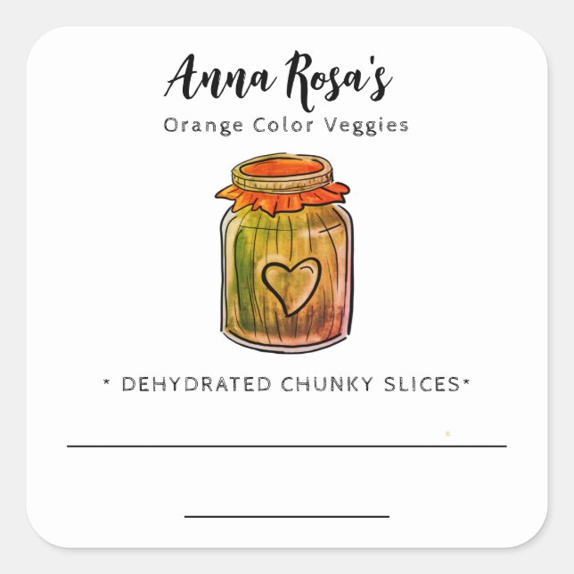 *~* AP30 Dehydrated Carrots Blank Jar Label (Front)