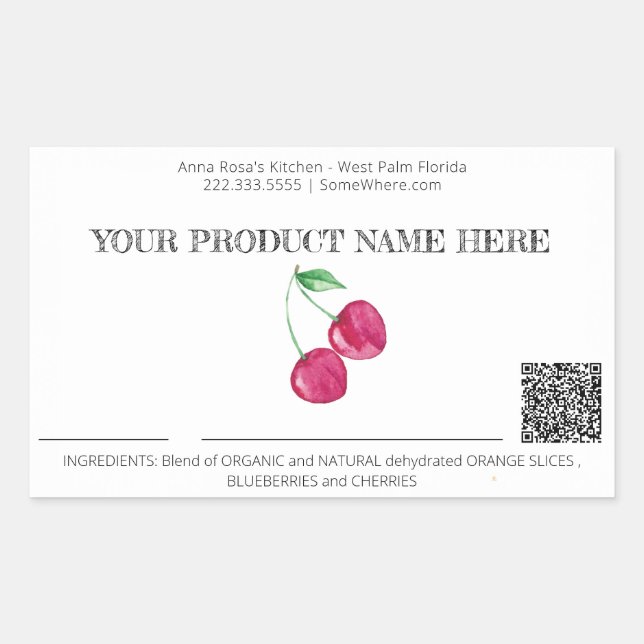 ~* AP30 DEHYDRATED Fruit QR -  PHOTO CHEERY Sticker (Front)